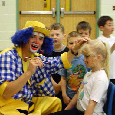 Chester the Clown Face Painting at School