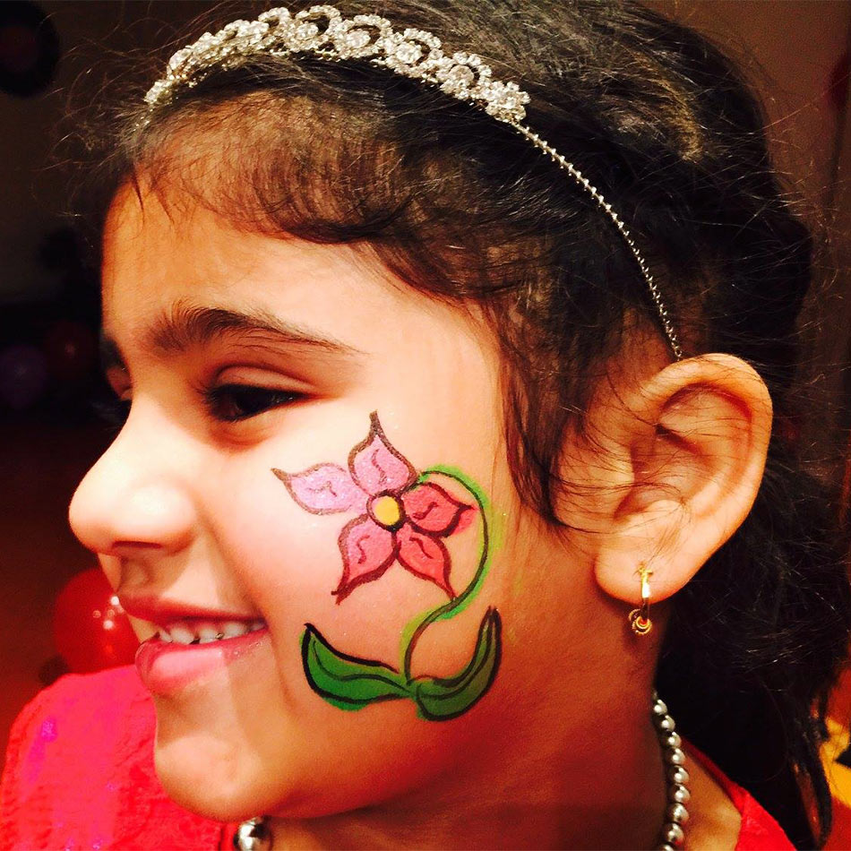 Flower painted face