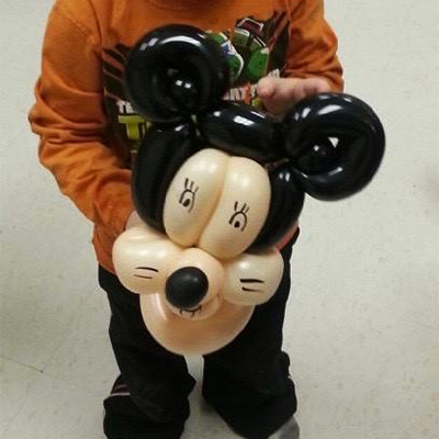 Balloon sculpture of Mickey Mouse