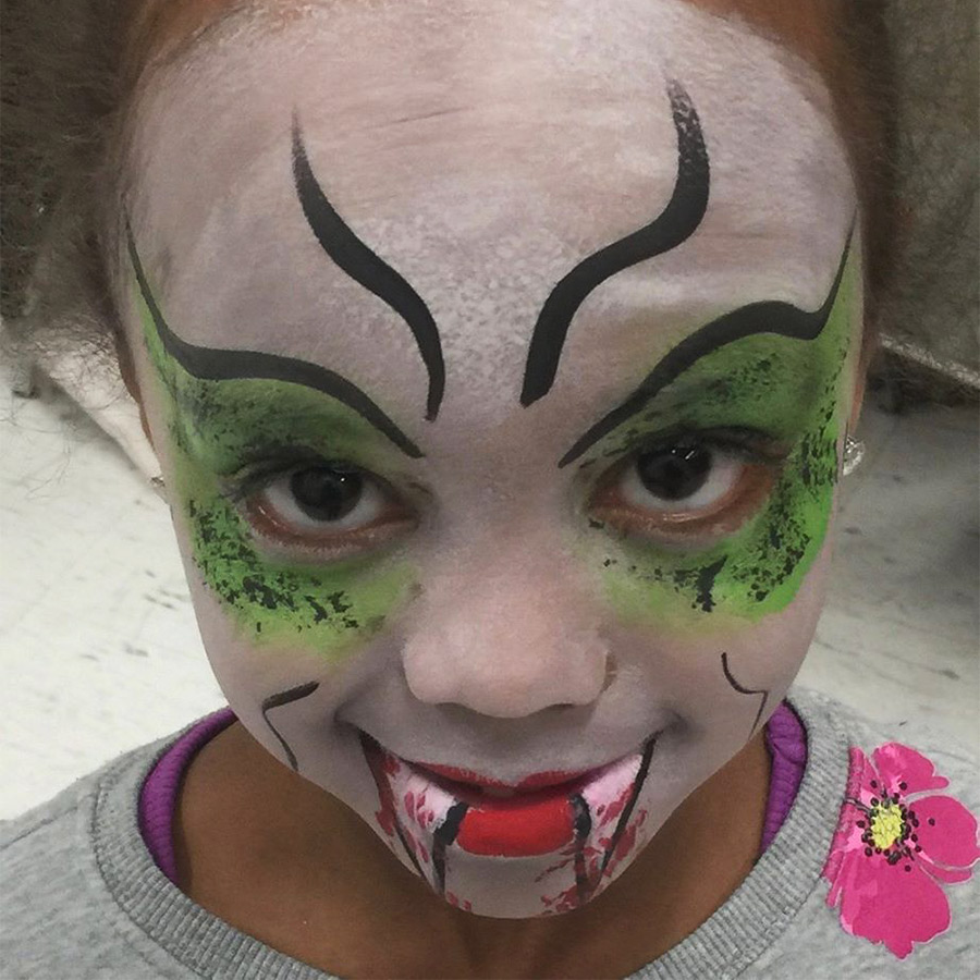 Girl's face painted